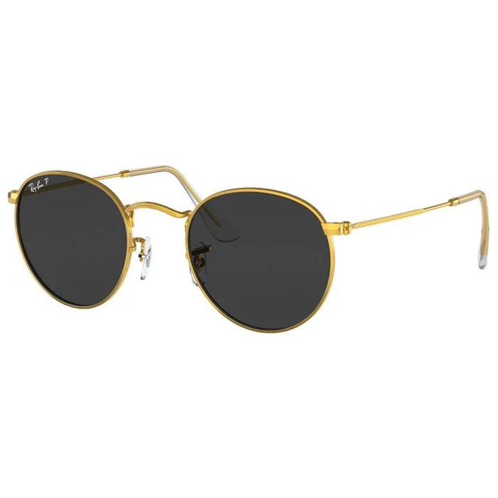 Lunettes de soleil Ray Ban RB3447 Round Metal Polished Gold Polar Black