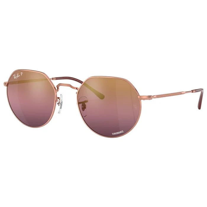 Lunettes de soleil Ray Ban RB3565 Jack Polished Rose Gold Chromance Gold Red Polar