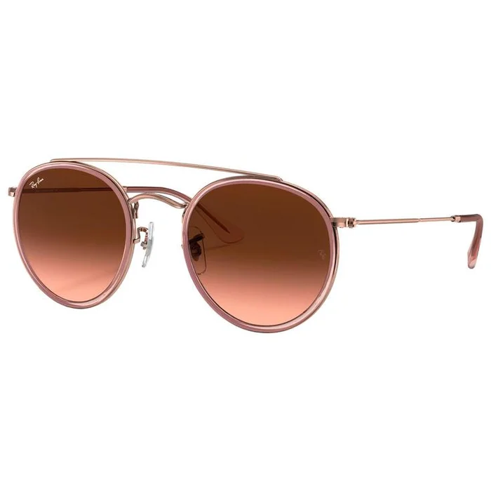 Lunettes de soleil Ray Ban RB3647N Round Double Bridge Polished Copper Gradient Brown