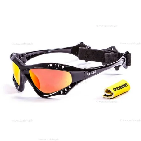 Lunettes KitesurfOcean AUSTRALIA MATTE BLACK WITH REVO RED LENS