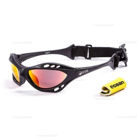 Lunettes KitesurfOcean CUMBUCO MATTE BLACK WITH REVO RED LENS