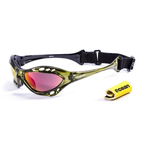 Lunettes KitesurfOcean CUMBUCO TRANSPARANT GREEN WITH REVO RED LENS