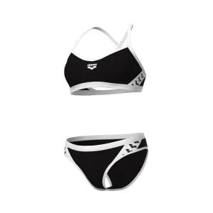 Maillot de bain 2 pièces croisé dos uni femme Icons