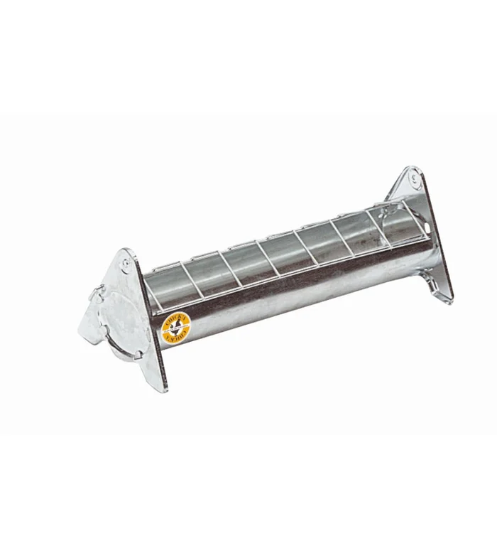 Mangeoire en acier galvanisé à grille mobile 30 cm pour 10 poussins