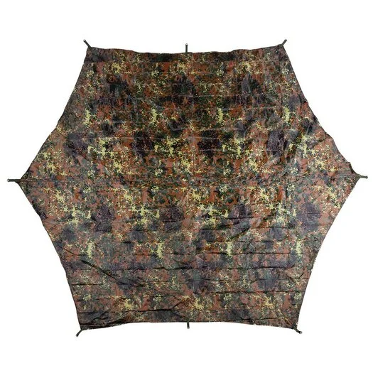 MFH Bâche / Couverture hexagonale, polyester 210T, flecktarn, 340 x 310 CM