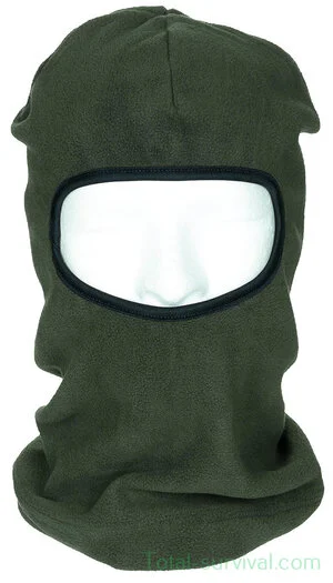 MFH Balaclava / Cagoule 1-trou, Cold Weather fleece, vert olive