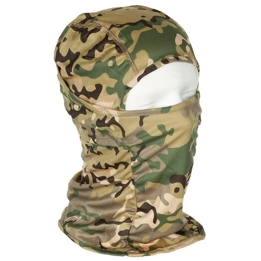 MFH Balaclava / Cagoule 1-trou, « Mission », polyester, MTP Operation-camo