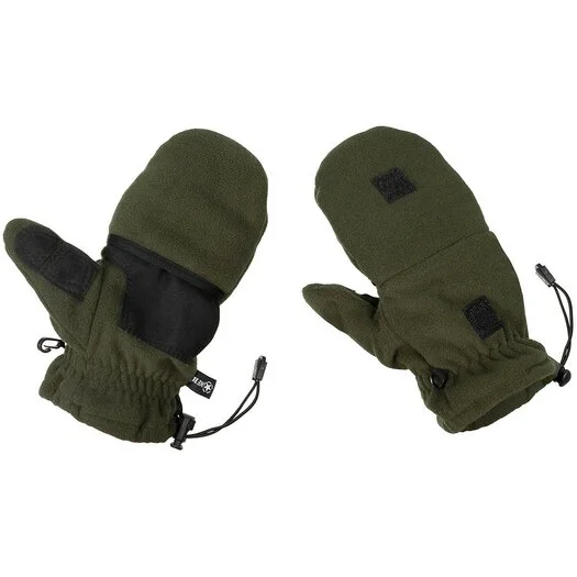 MFH Mouffles/Mitaines polaires, passants pour déganter, vert olive