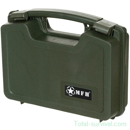 MFH Pistol case compact, plastique, verrouillable, vert olive