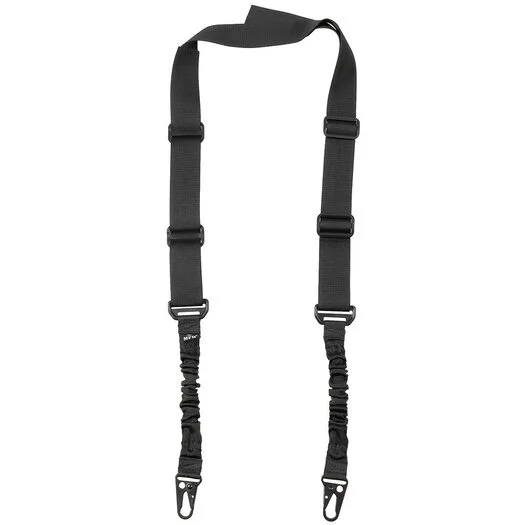 MFH Sangle élastique fixation 2 points, noir, avec 2 mousquetons