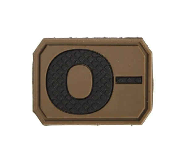 Mil-Tec patch velcro groupe sanguin « O Neg » 3D, dark coyote