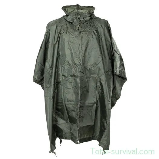 Mil-Tec Poncho, Rip Stop, vert olive, PE 780 grammes, 210 x 150 cm