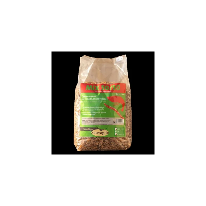 Mix 50/50 Crevettes & Vers de Farine – 800g