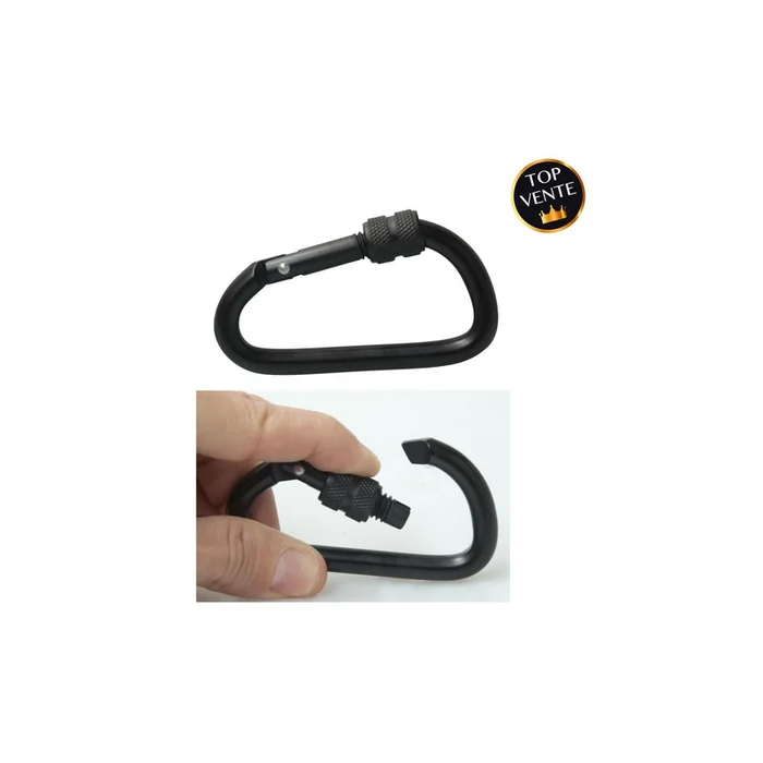 Mousqueton aluminium Noir 6 cm