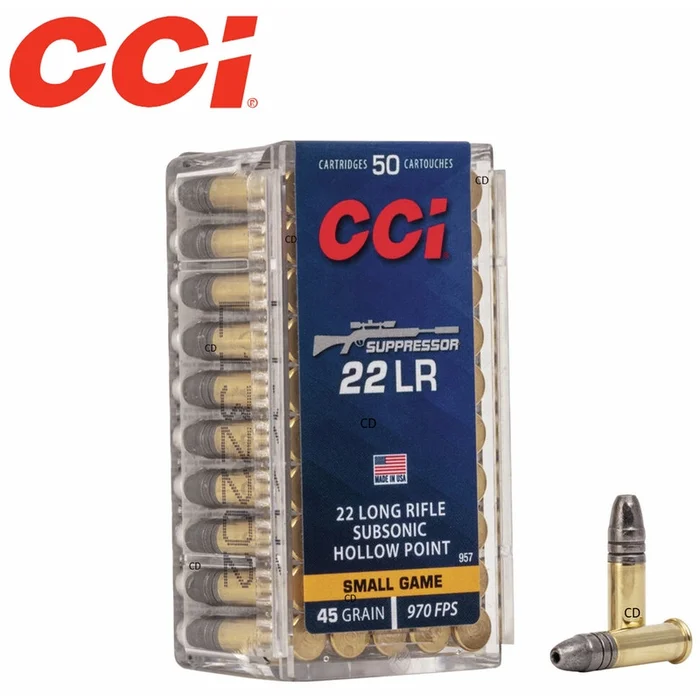 Munitions CCI 22 LR Small Game Suppressor HP Par 50
