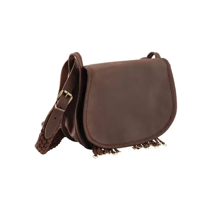 Musette avec porte-gibiers cuir vieilli