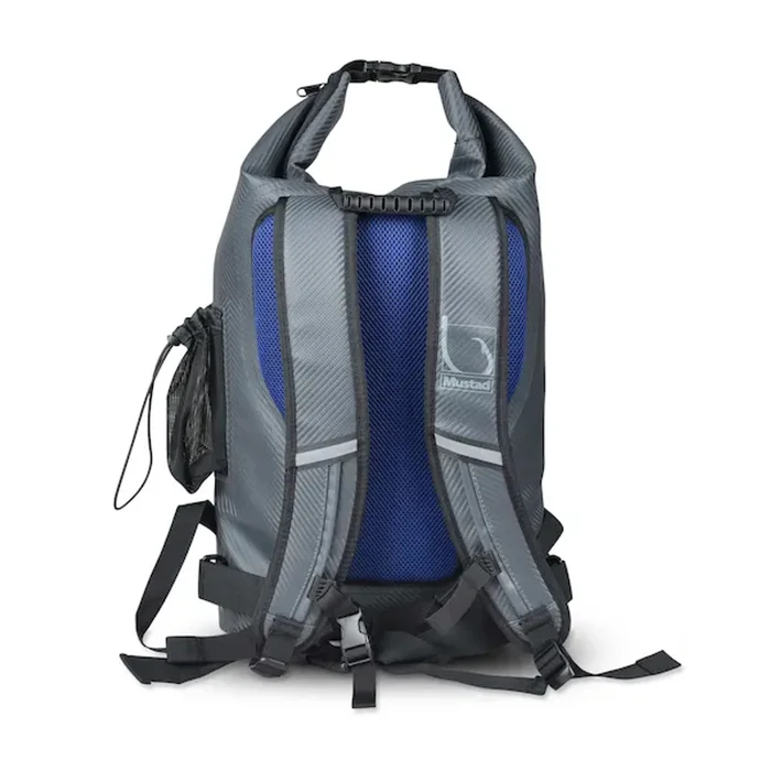 Mustad – Sac à dos sec 30L Gris foncé/Bleu Bâche 500D – MB010 – Image 2
