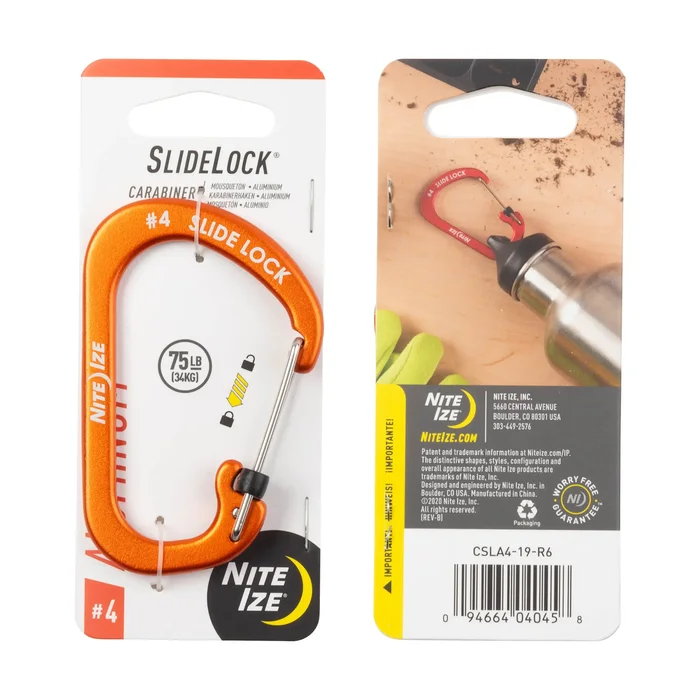 N04045 – Nite Ize Mousqueton Slidelock N° 4 Aluminium Orange