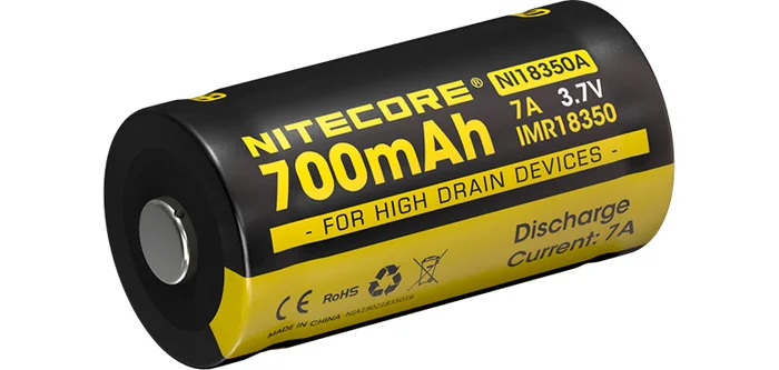 NCIMR18350 – NITECORE 2 Accus IMR18350 700mAh 3.7V