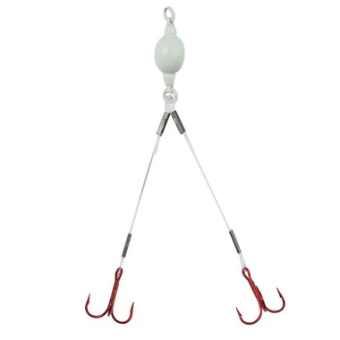 Northland Weighted Predator Mini Rig – Mono – #12 Treble – Glo White