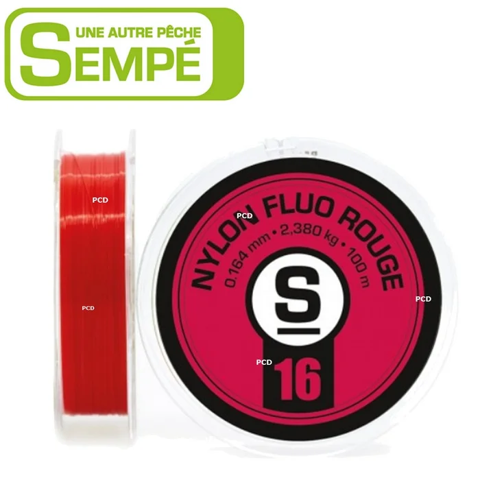 NYLON PIERRE SEMPE FLUO ROUGE 100M
