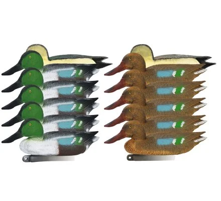 Pack 10 appelants canards souchets moussés mâle et femelle