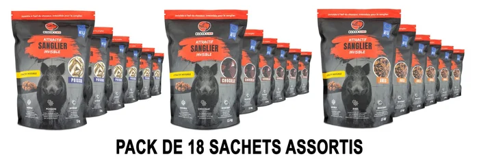 PACK 3 arômes – Attractif BLACK FIRE Invisible pour sanglier