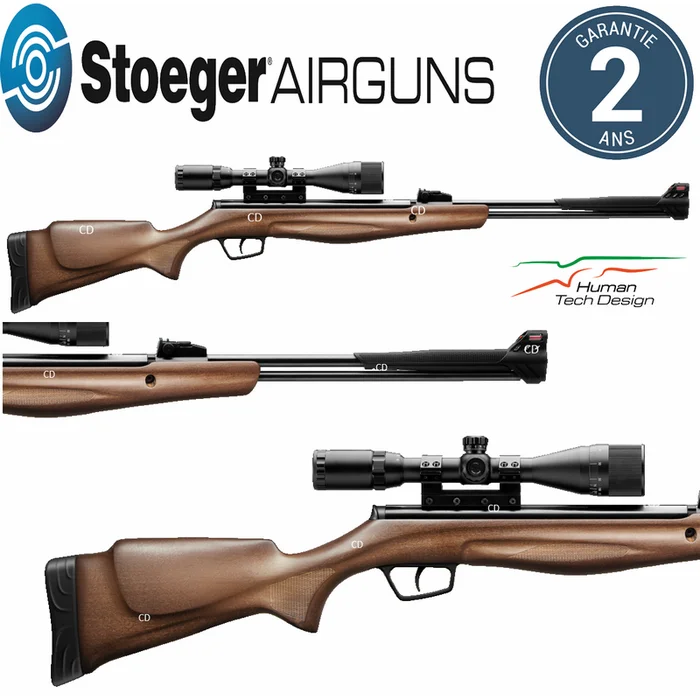 Pack Carabine Stoeger Airguns RX 40 Bois 20 Joules + Lunette 3-9×40