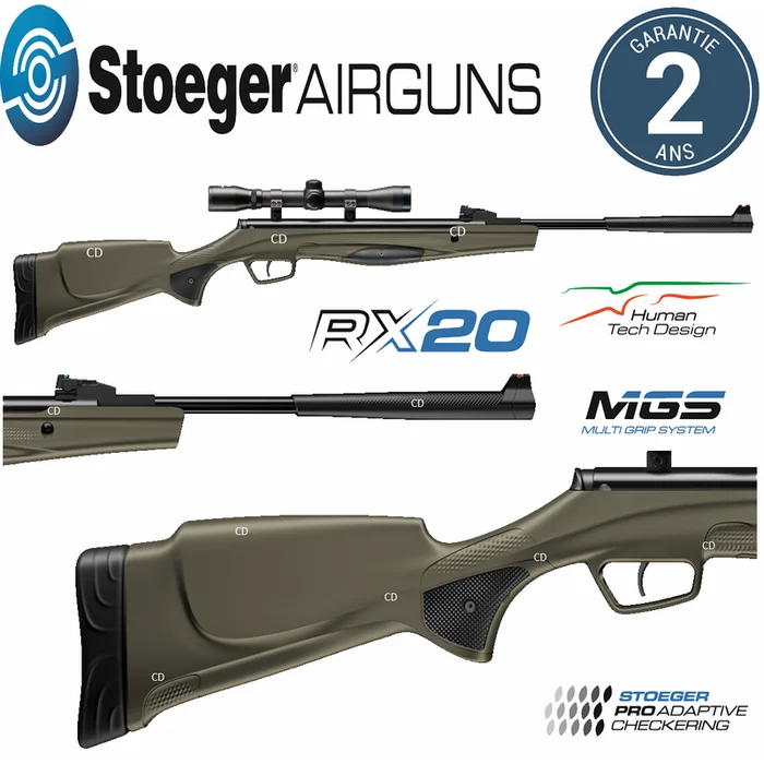 Pack Carabine Stoeger Airguns Rx20 Dynamic Verte 20 Joules