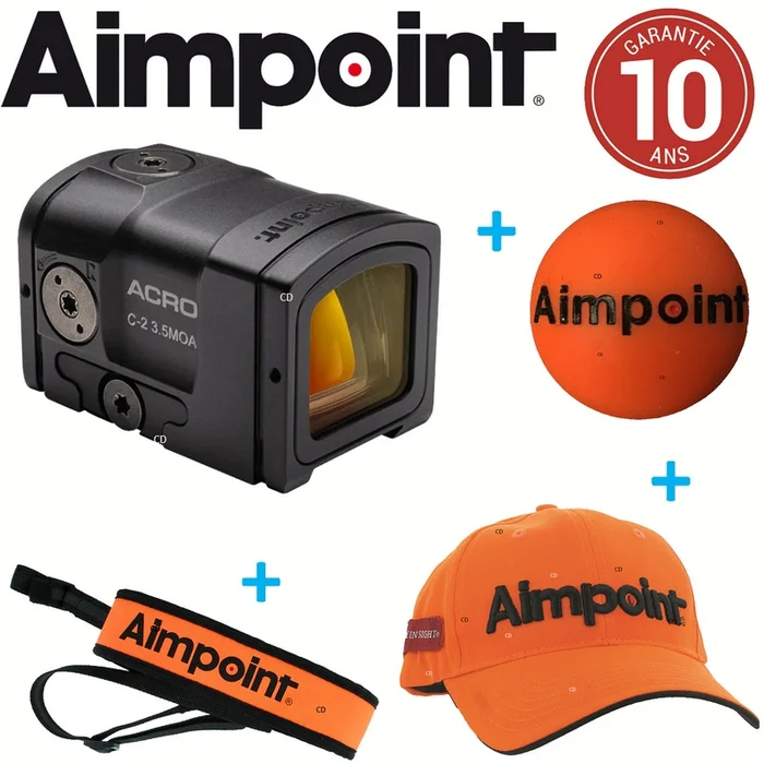 Pack Complet Viseur Aimpoint Acro C-2 Micro 3.5MOA + Embase QD Amovible