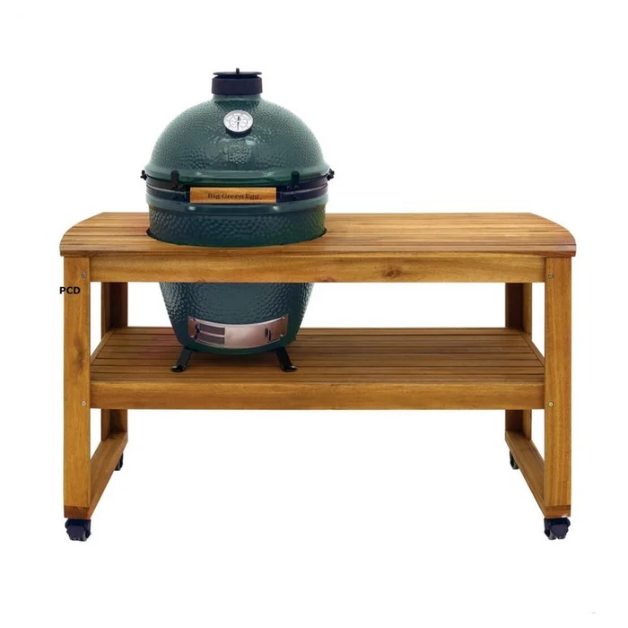 Pack Promo Kamado Big Green Egg Large Avec Table Eucalyptus, Berceau Et Conveggtor