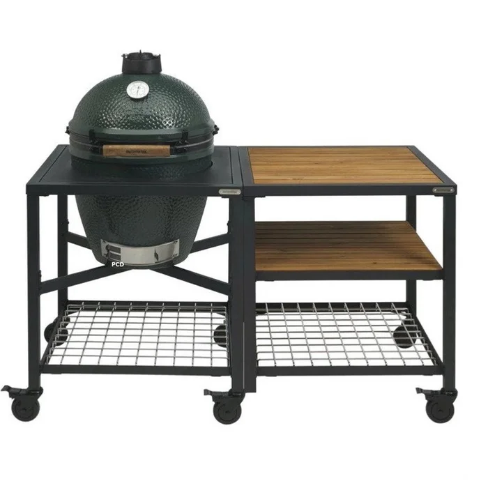 Pack Promo Kamado Big Green Egg Large Avec Table Modulaire, Meuble D’Extension Et Conveggtor