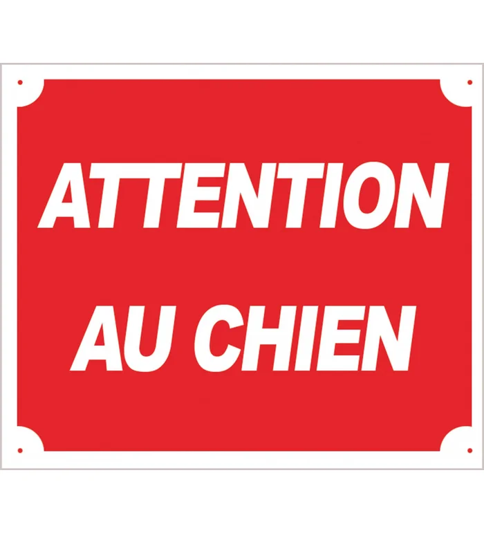 Panneau  »Attention au chien » 30 x 25 cm