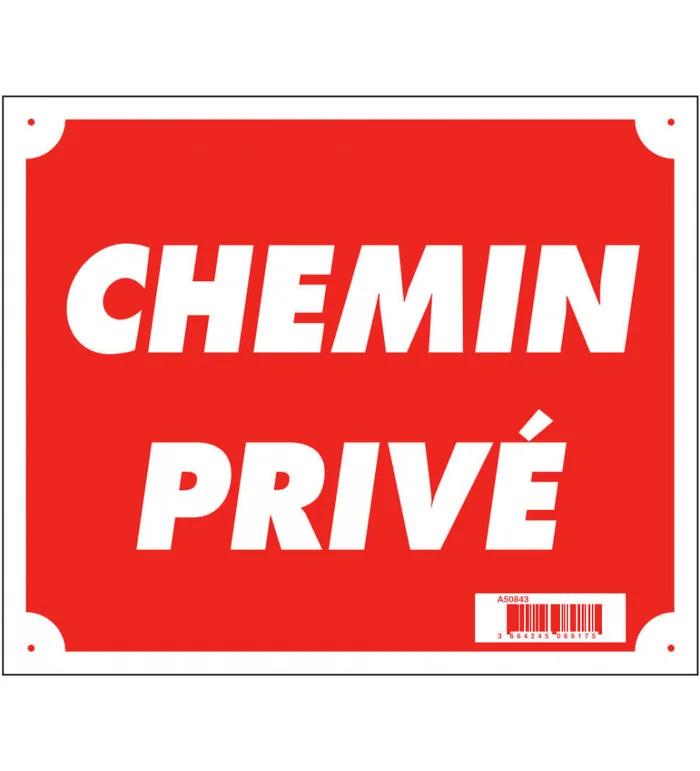 Panneau  »Chemin privé » 30 x 25 cm