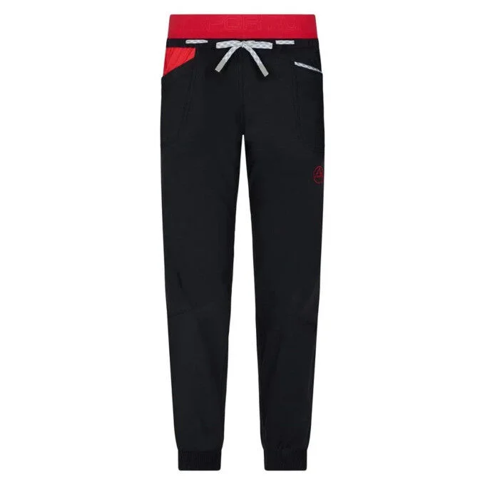 Pantalon d’escalade femme La Sportiva Mantra – Black/Hibiscus