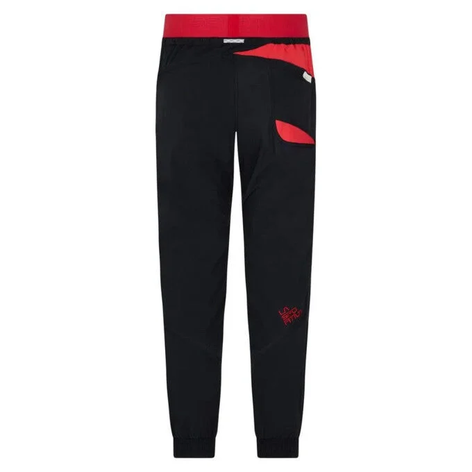 Pantalon d’escalade femme La Sportiva Mantra – Black/Hibiscus – Image 2
