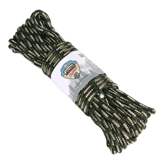 Paracord Fosco 9mm Woodland camo, longueur 15 mètres