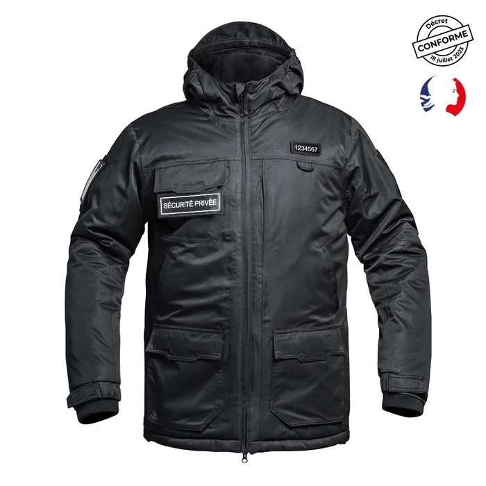 Parka Hardshell SÉCU-ONE WF 150 flap Sécurité Privée Noir – Ref 01.203050