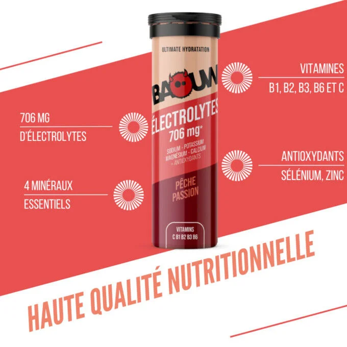 Pastille d’hydratation BAOUW- ELECTROLYTES PECHES