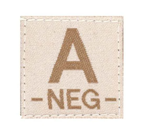 Patch Groupe Sanguin A Négatif Tan Clawgear