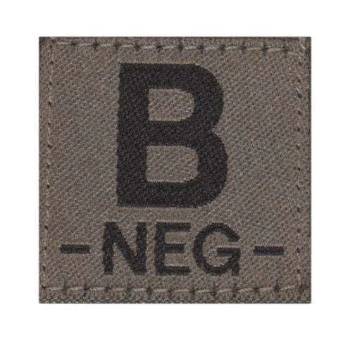 Patch Groupe Sanguin B Négatif OD Clawgear