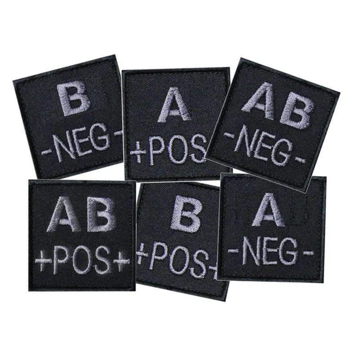 Patch groupe sanguin basse visibilité Tissu
