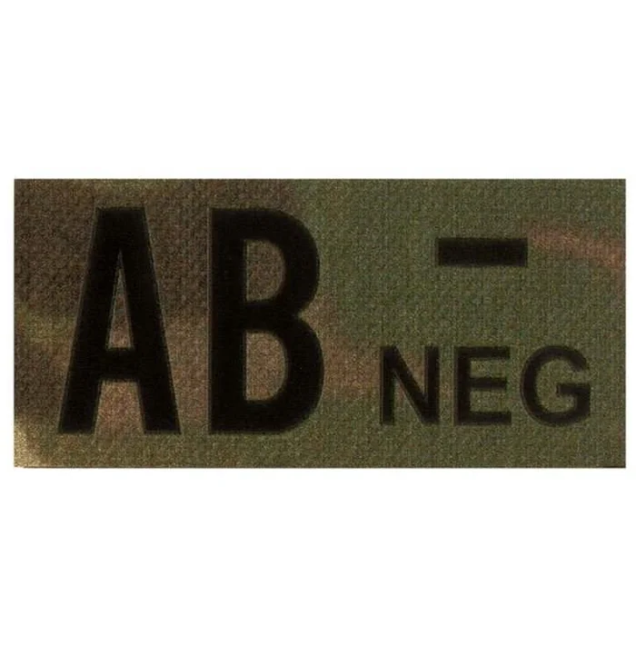 Patch Groupe Sanguin IR AB Négatif Multicam Clawgear