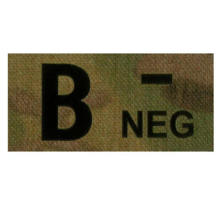 Patch Groupe Sanguin IR B Négatif Multicam Clawgear