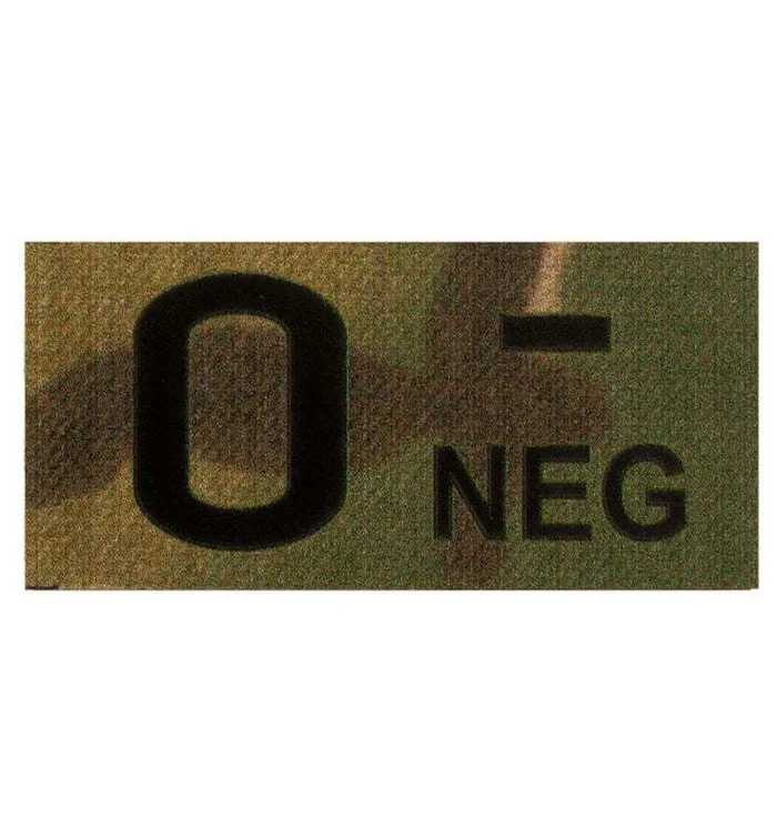 Patch Groupe Sanguin IR O Négatif Multicam Clawgear