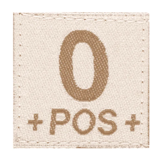 Patch Groupe Sanguin O Positif Tan Clawgear