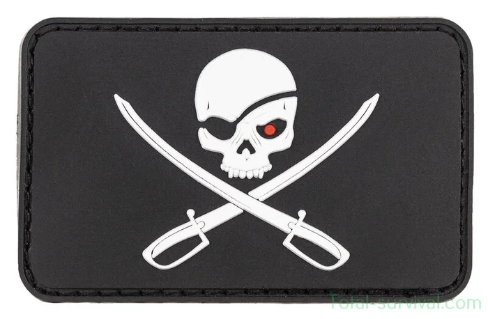 Patch « Skull and swords » 3D, noir