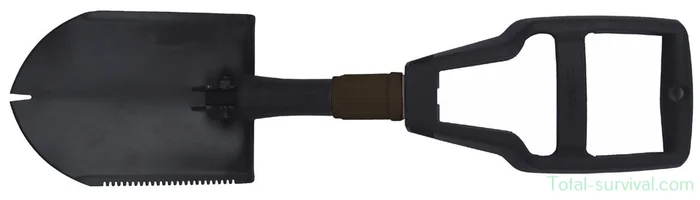 Pelle pliable US MFH en 3 parties avec couvercle nylon, noir