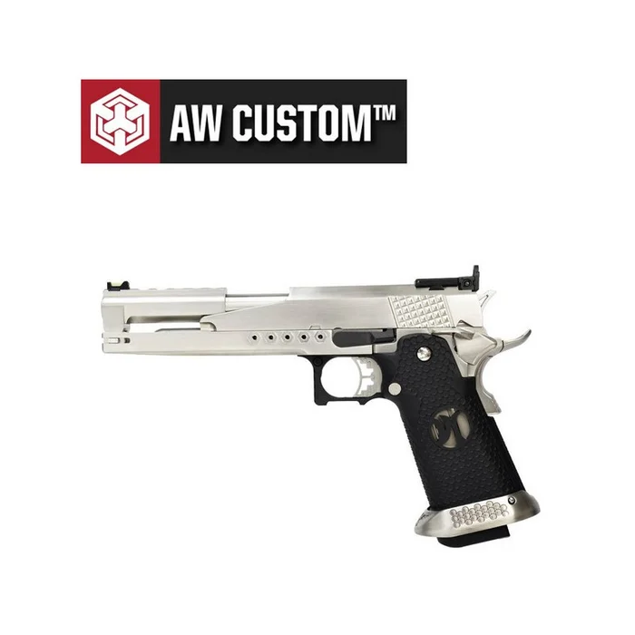 PISTOLET GBB HX2201 IPSC SPLIT SILVER AW CUSTOM CO2
