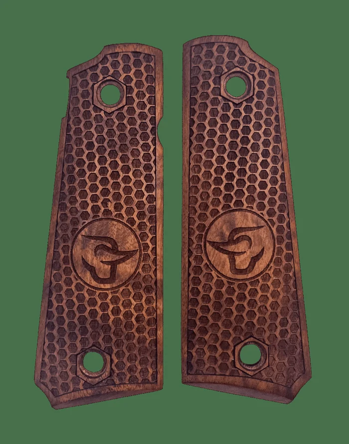 PLAQUETTES BOIS PT1911 NID D’ABEILLE LOGO TAURUS
